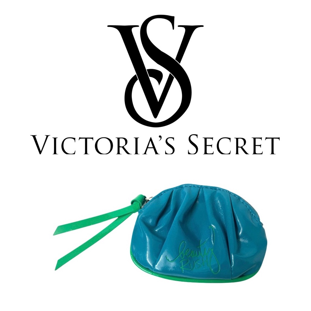 💚Y2K New Victoria's Secret Teal & Lime Coin Pouch/ Mini Case